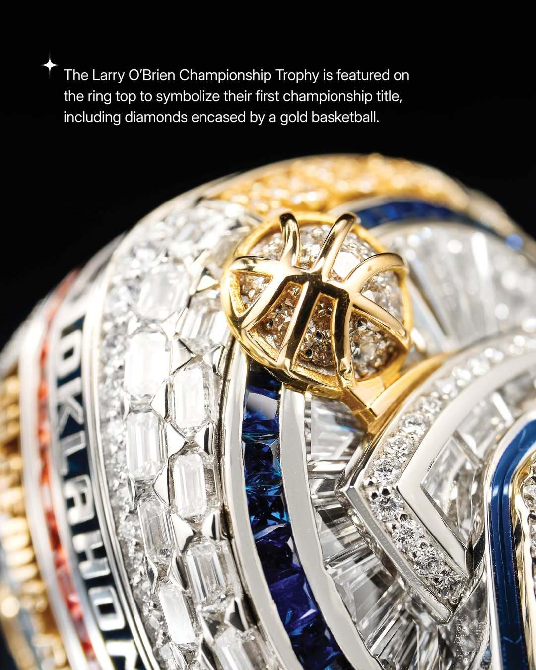 俄克拉(lā)荷马城(chéng)雷(léi)霆队NBA縂(zǒng)冠軍(jūn)戒指亮相